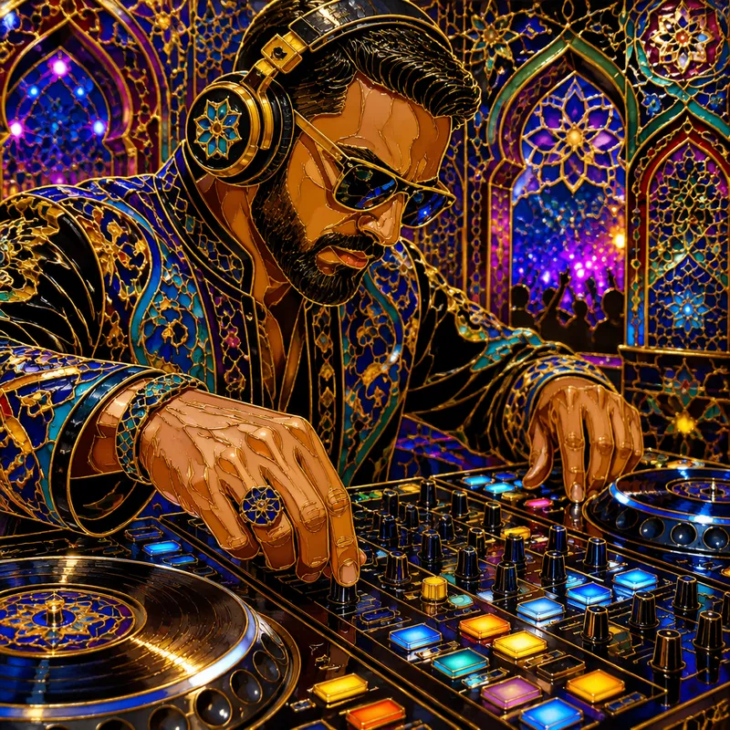 DJ soittamassa yökerhossa DJ soittamassa yökerhossa