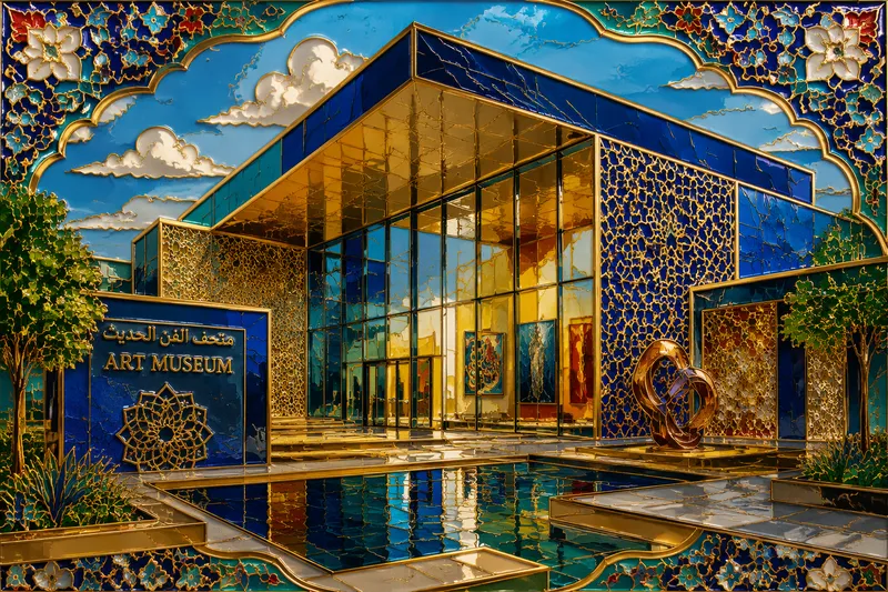 Moderni taidemuseorakennus Haifassa