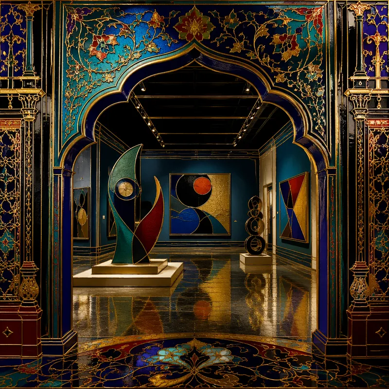 Moderni taidenäyttely galleriassa Moderni taidenäyttely galleriassa