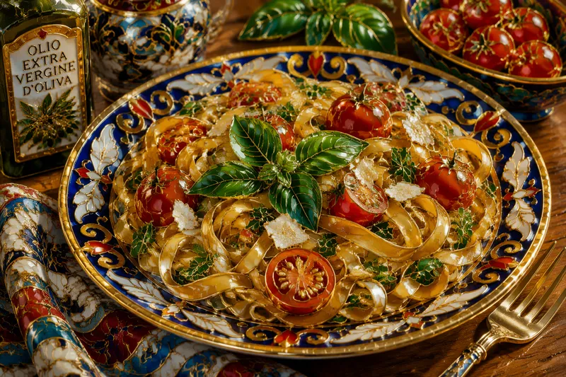 Herkullinen pasta-annos ravintolassa Herkullinen pasta-annos ravintolassa