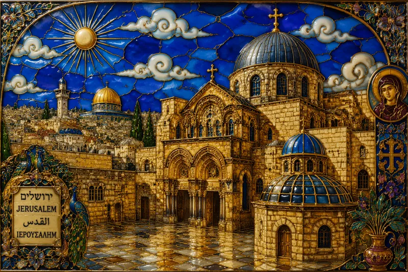 Historiallinen kirkkorakennus Jerusalemin Vanhassakaupungissa Historiallinen kirkkorakennus Jerusalemin Vanhassakaupungissa